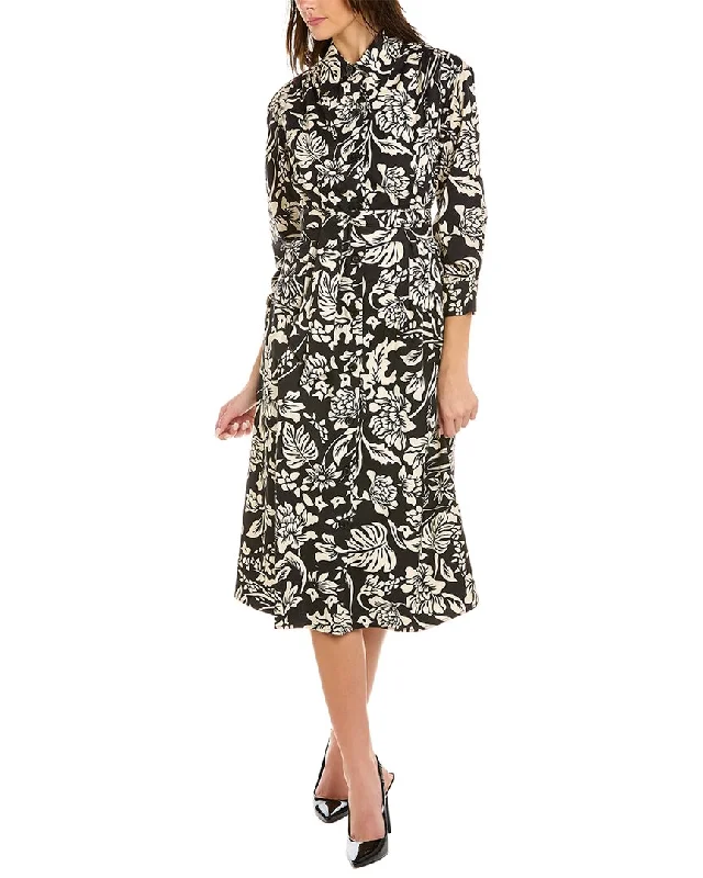 Teri Jon by Rickie Freeman Pintuck Shirtdress