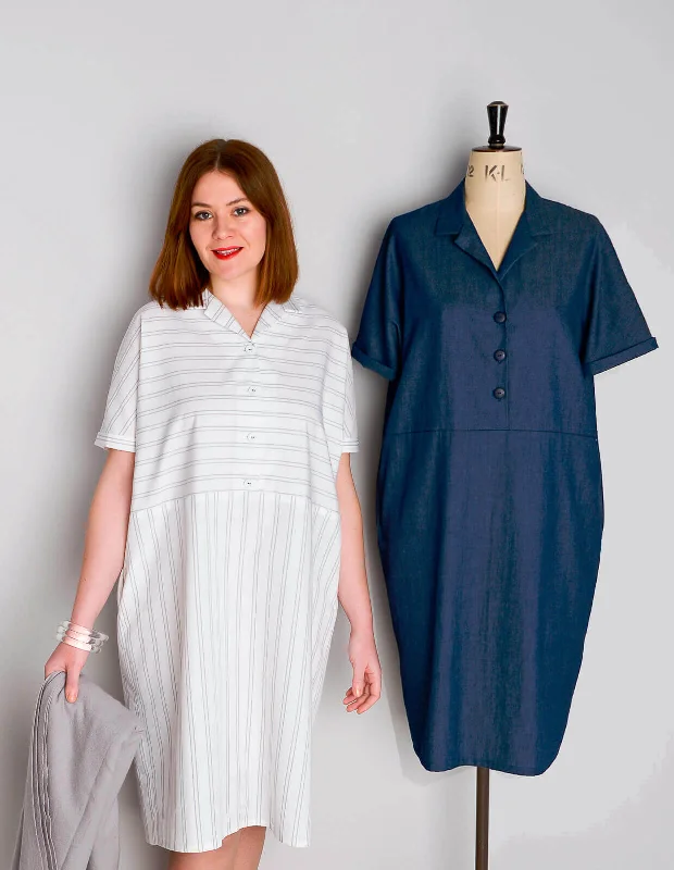 The Maker's Atelier Flip Collar Shirt Dress