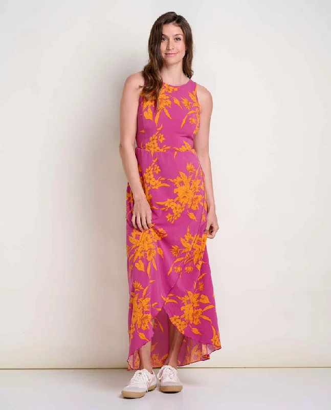 Women's Sunkissed Maxi Dress - Flame Leaf Texture Print