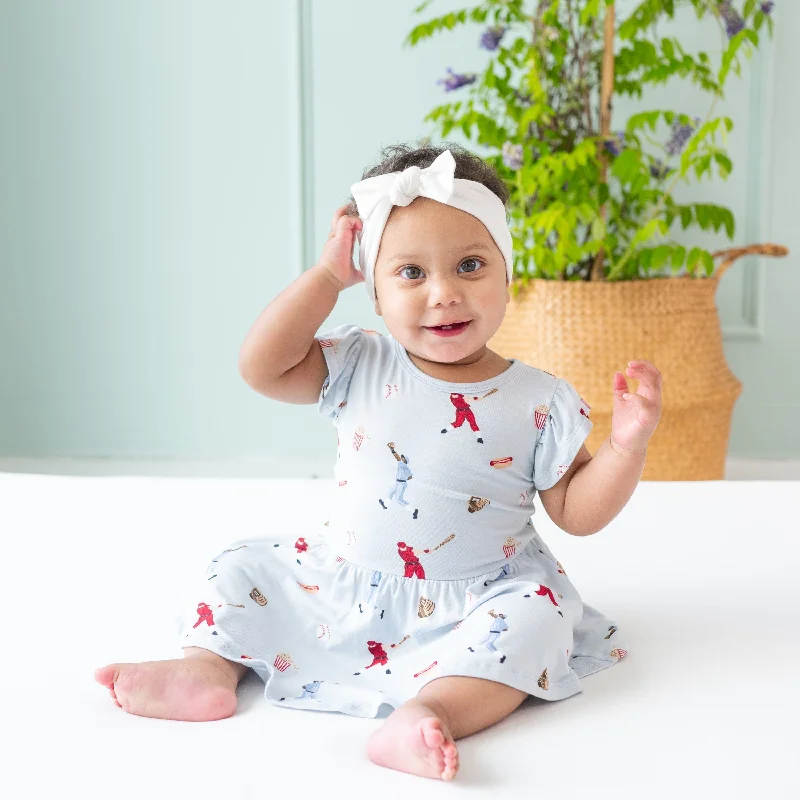 Twirl Bodysuit Dress in Vintage Baseball