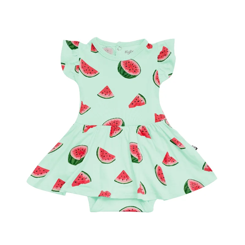 Twirl Bodysuit Dress in Watermelon