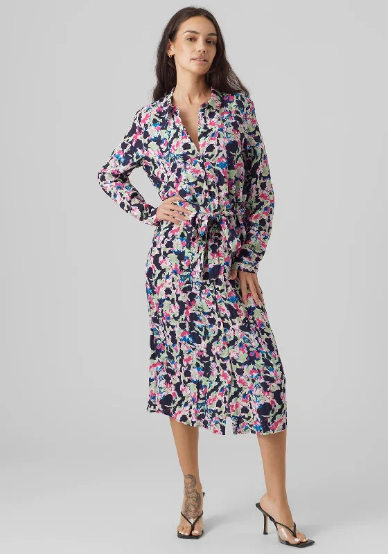 Vero Moda Bonni Print Shirt Dress, Navy Blazer Multi