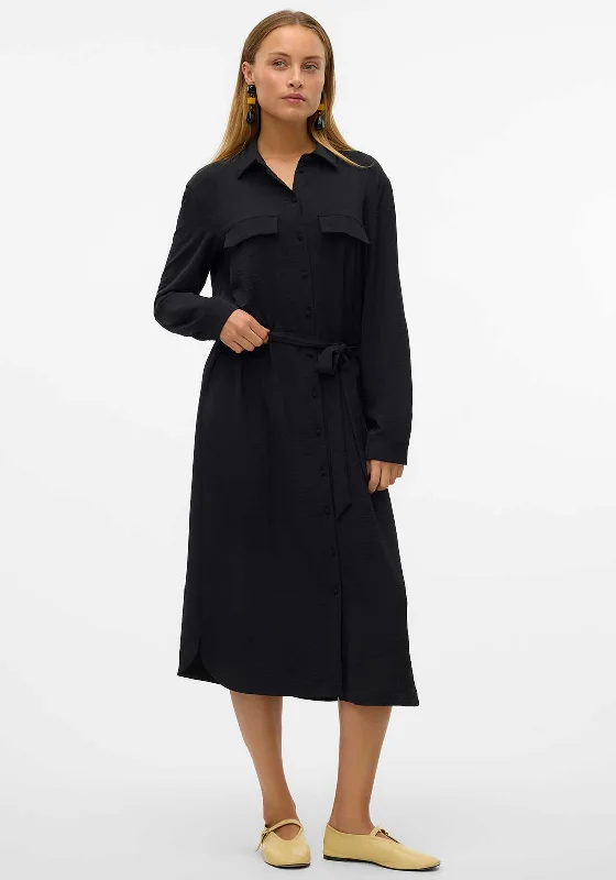 Vero Moda Alva Midi Shirt Dress, Black