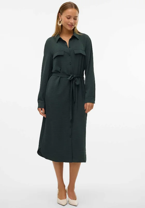 Vero Moda Alva Midi Shirt Dress, Green