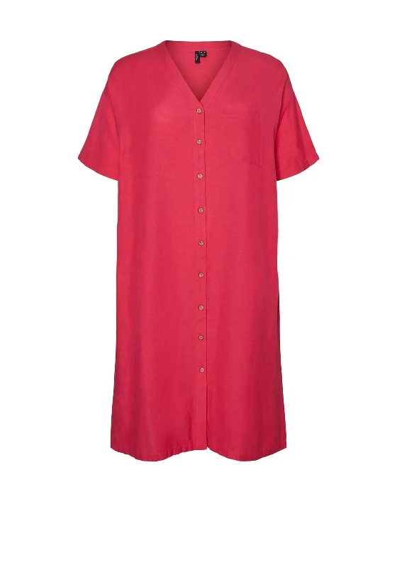 Vero Moda Curve Karla Shirt Dress, Raspberry