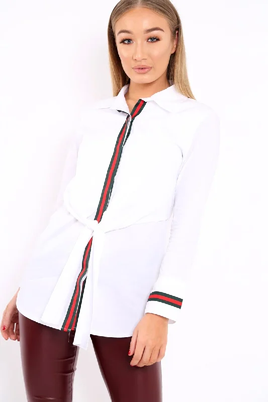 White Stripe Shirt Dress - Idella