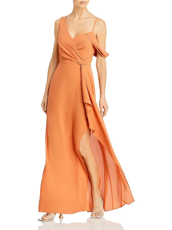 Womens Asymmetric Maxi Evening Dress