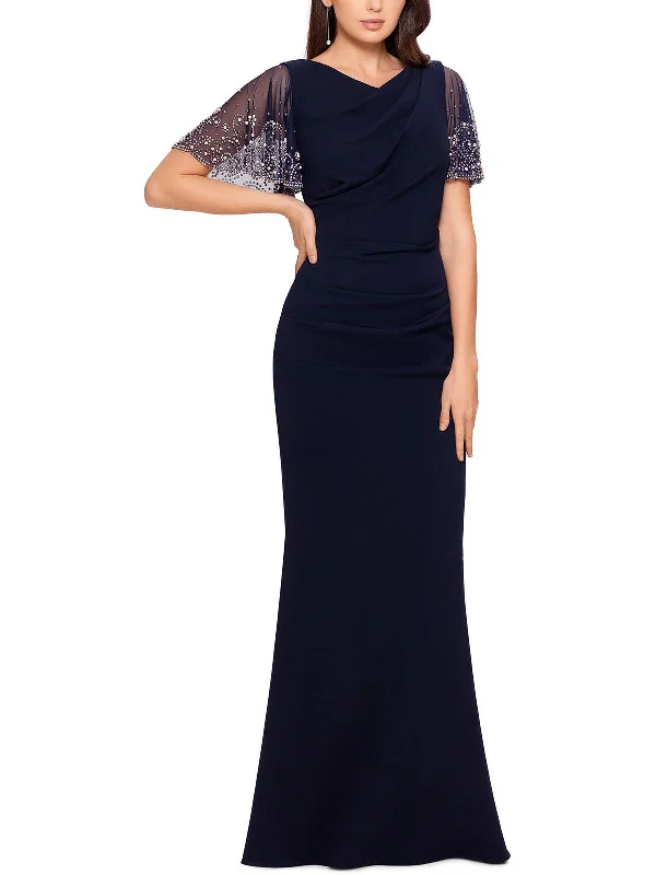 Womens Beaded Long Evening Dress