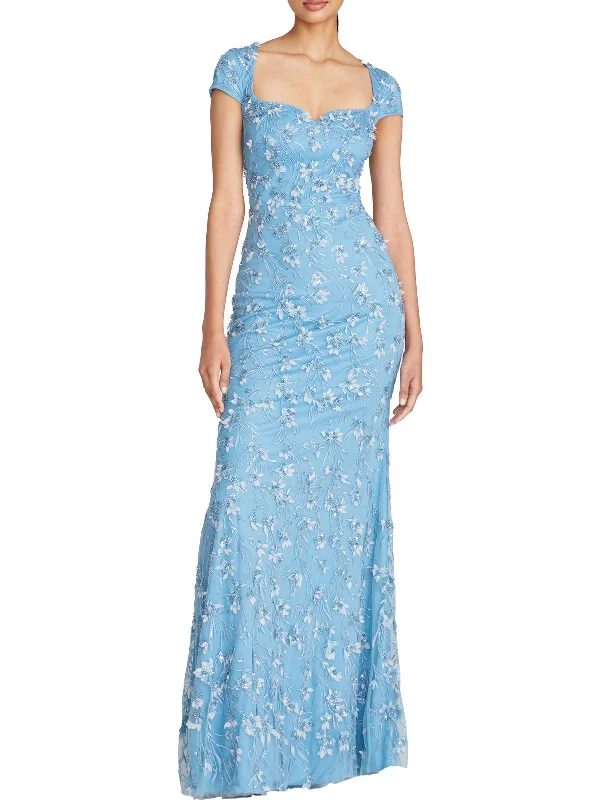 Womens Beaded Long Evening Dress