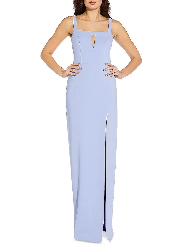 Womens Cut-Out Column Evening Dress