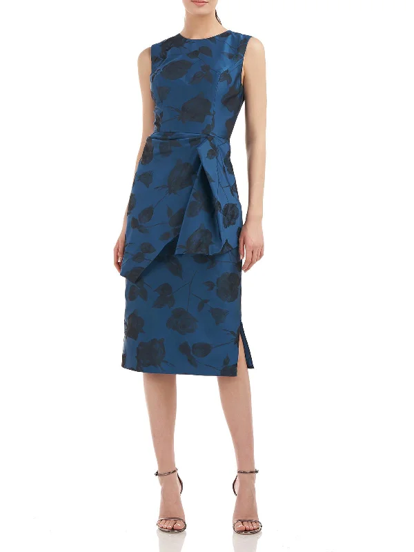 Womens Floral Sheath Cocktail and Party Dress