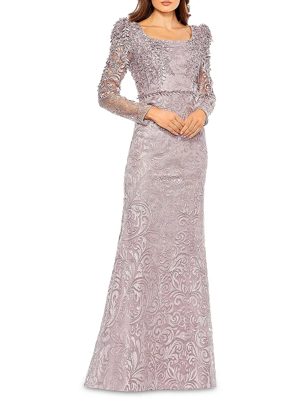 Womens Lace Long Evening Dress