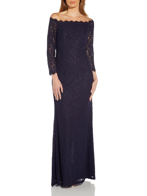 Womens Lace Maxi Evening Dress