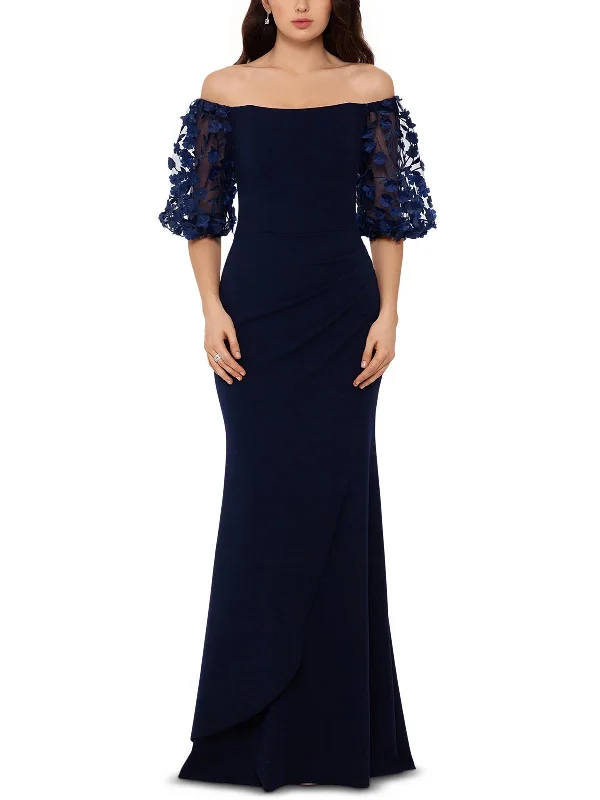 Womens Off-The-Shoulder Long Evening Dress