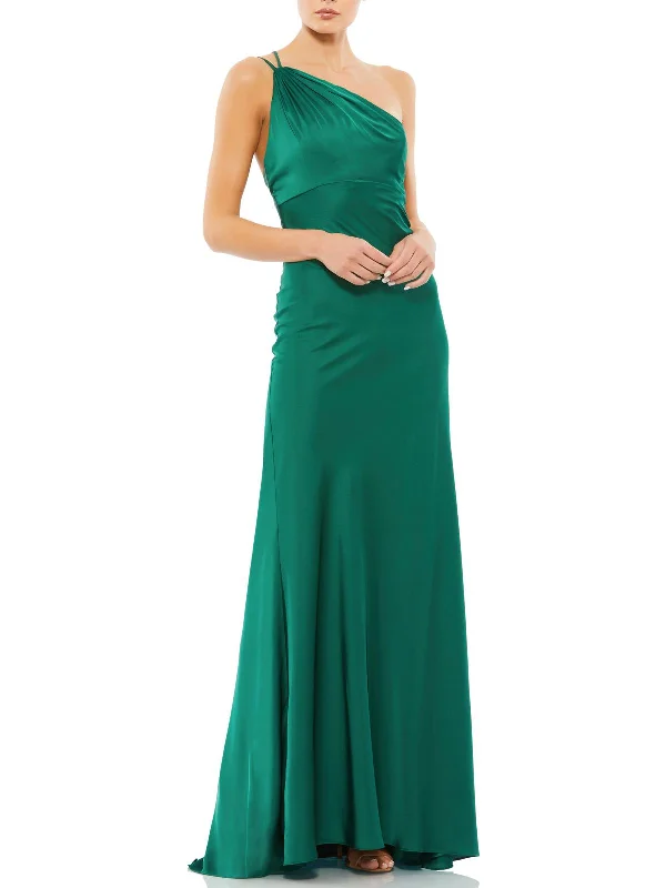 Womens One Shoulder Maxi Evening Dress