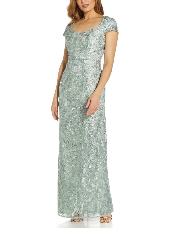 Womens Sequined Maxi Evening Dress