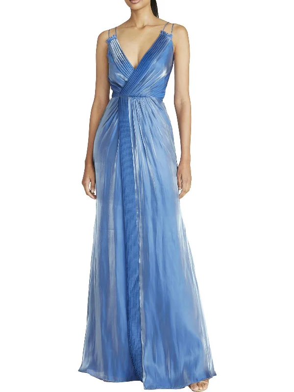 Womens Shimmer Maxi Evening Dress