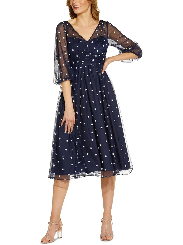 Womens Slouchy Midi Cocktail and Party Dress