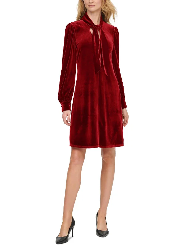 Womens Velvet Mini Cocktail and Party Dress