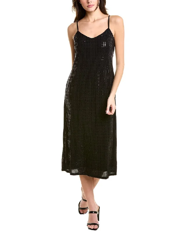 Anne Klein Linear Shine Slip Dress