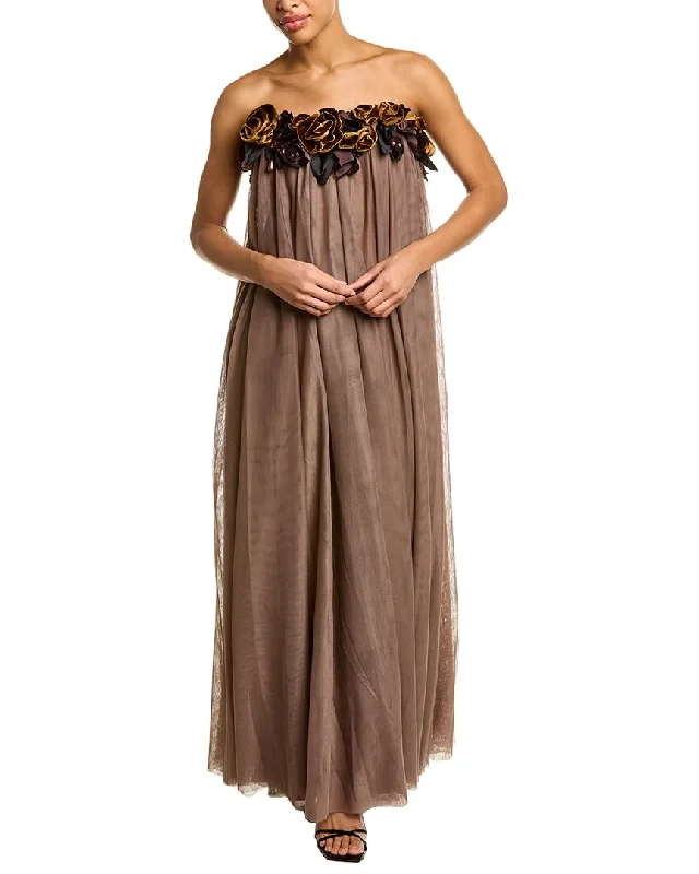 Badgley Mischka Velvet Babydoll Gown