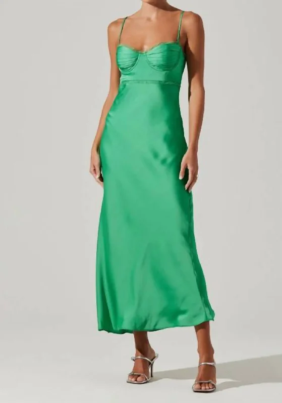 Florainne Slip Dress In Green