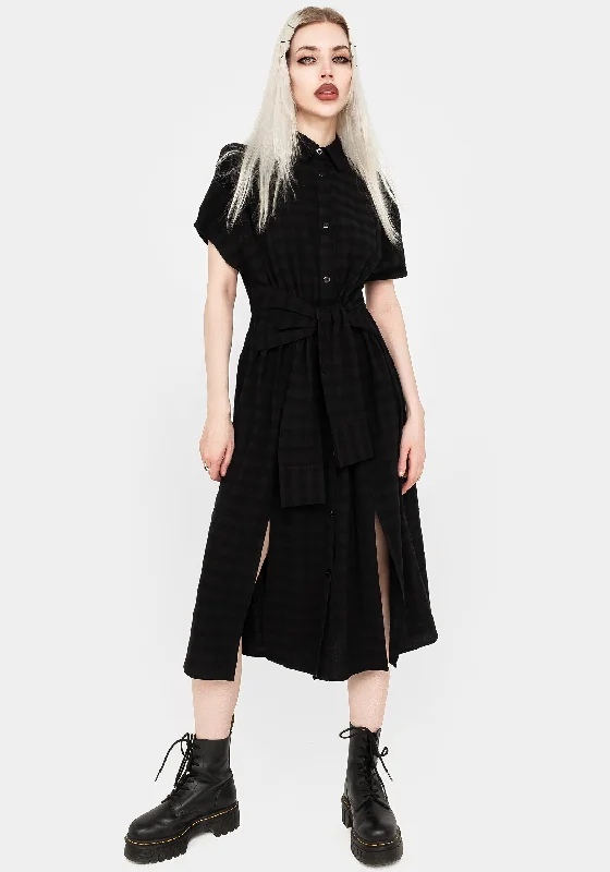 Hattie Shirt Sleeve Tie Waist Shirt Dress