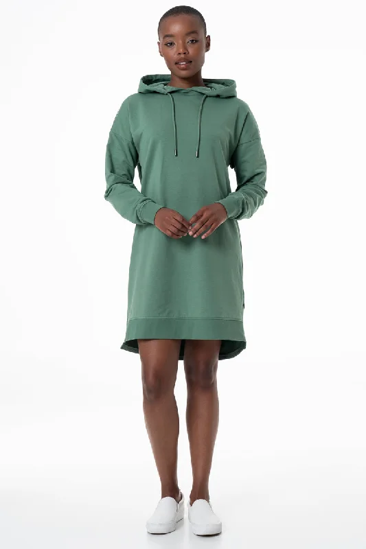 Hooded Sweater Dress _ 145776 _ Green