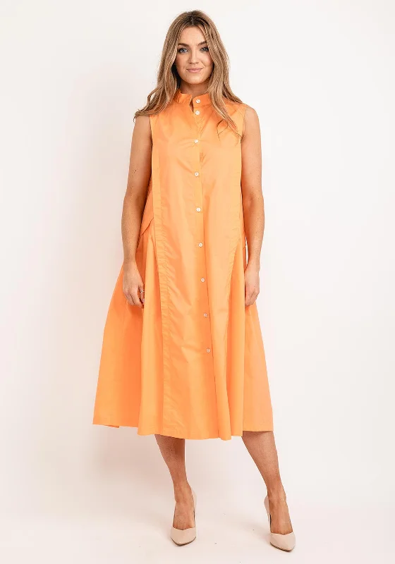 Jovonna Luka Sleeveless Midi Shirt Dress, Orange