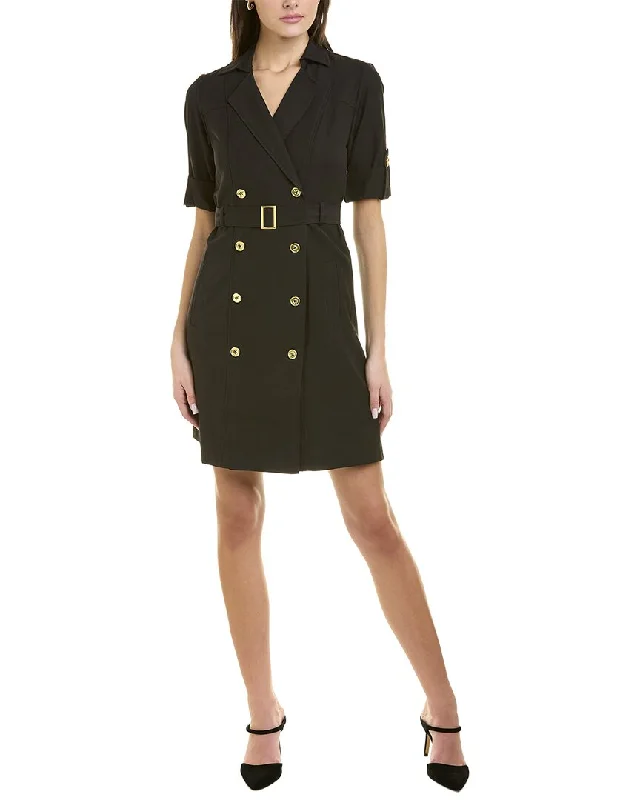 Sharagano Lepore Sharksin III Double-Breasted Shirtdress