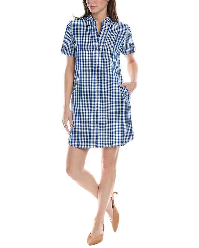 Theory Mayvine Dillon Plaid Linen-Blend Shirtdress