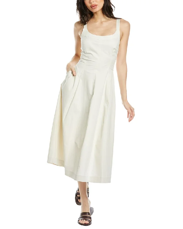 Vince Paneled Slip Midi Dress