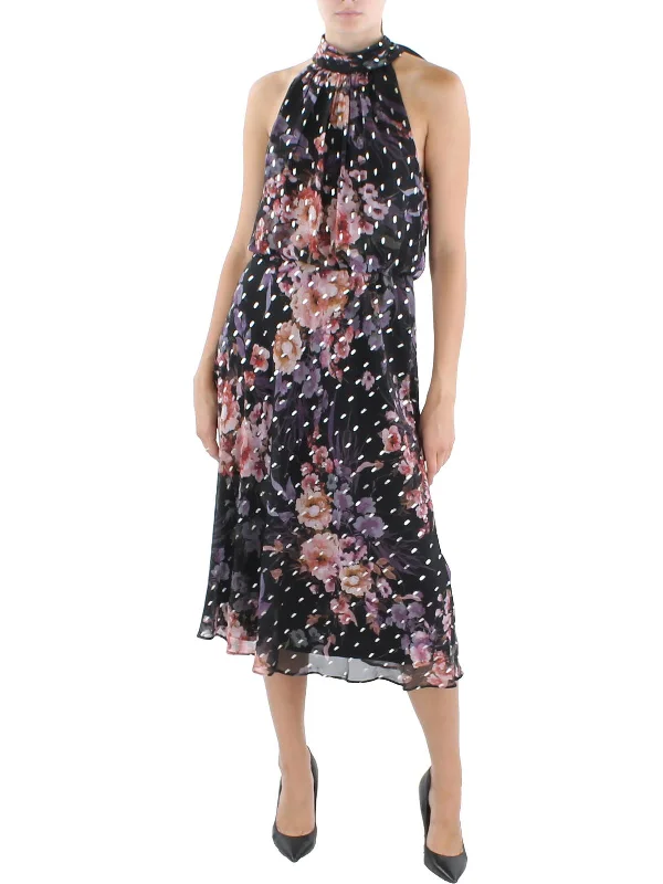 Womens Chiffon Printed Cocktail and Party Dress