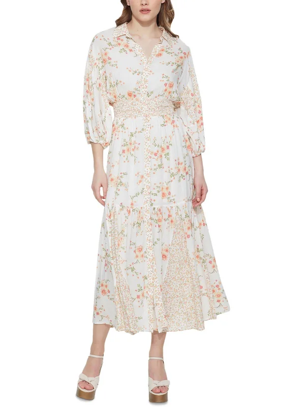 Womens Daytime Tea-Length Shirtdress