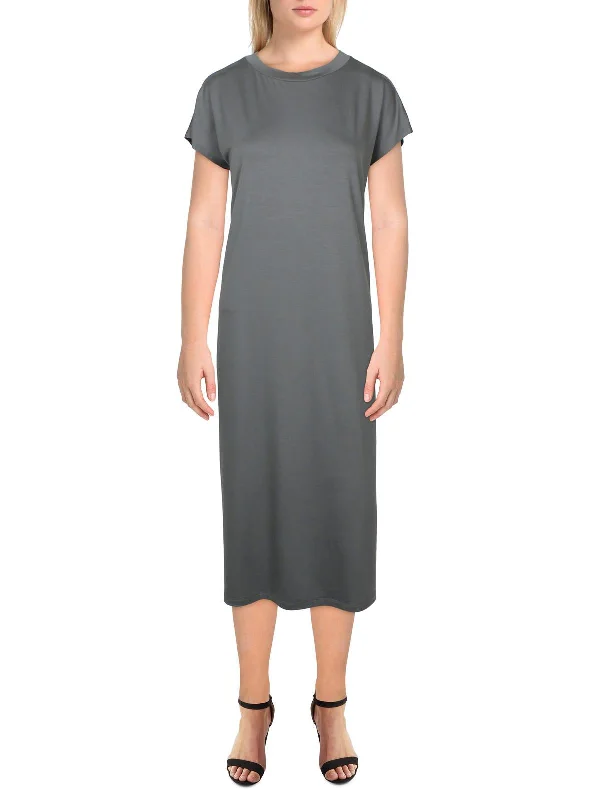 Womens Knit Midi T-Shirt Dress