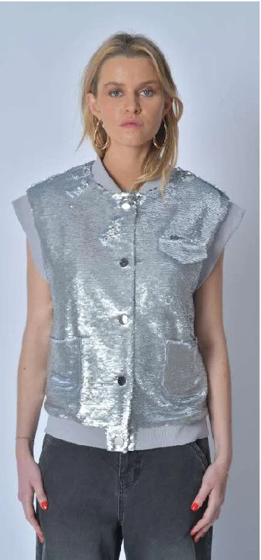 Loella sequined slv/less jacket