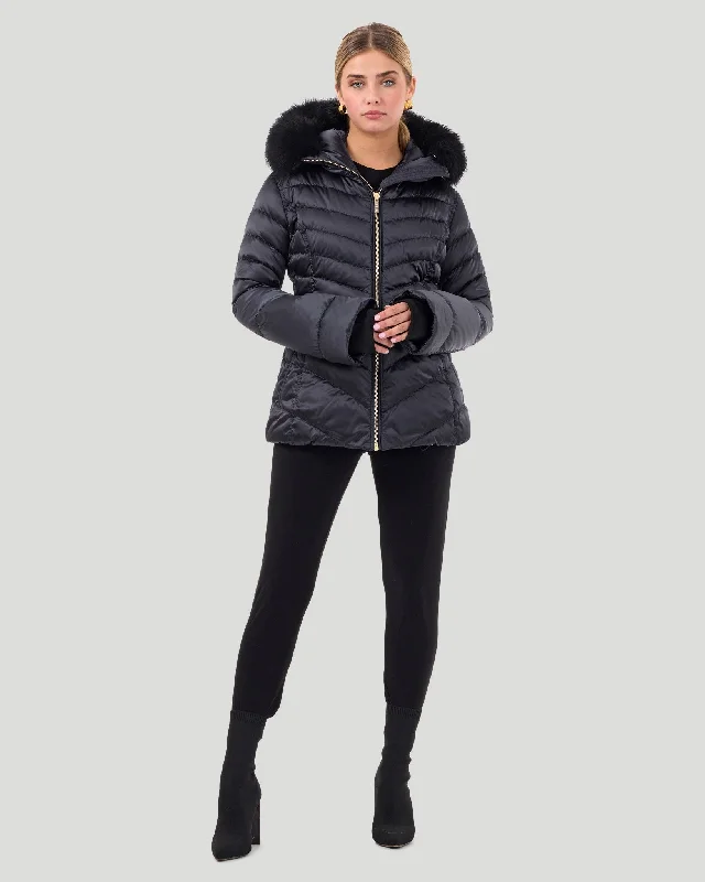 Après-Ski Jacket with Detachable Toscana Shearling Lamb Hood Trim