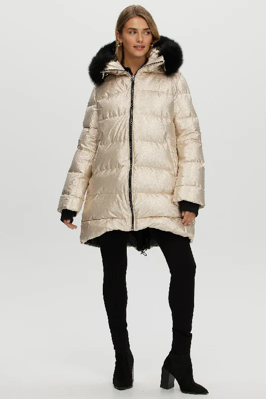 Après-Ski Jacket with Detachable Toscana Shearling Lamb Hood Trim