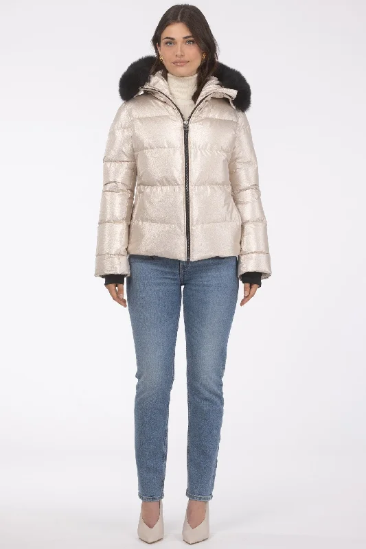 Après-Ski Jacket with Detachable Toscana Shearling Lamb Hood Trim