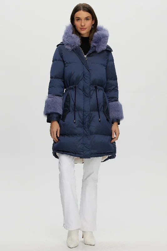 Après-Ski Jacket with Detachable Toscana Shearling Lamb Hood Trim & Toscana Shearling Lamb Cuffs