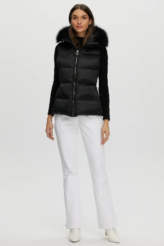 Après-Ski Vest with Detachable Toscana Shearling Lamb Hood Trim