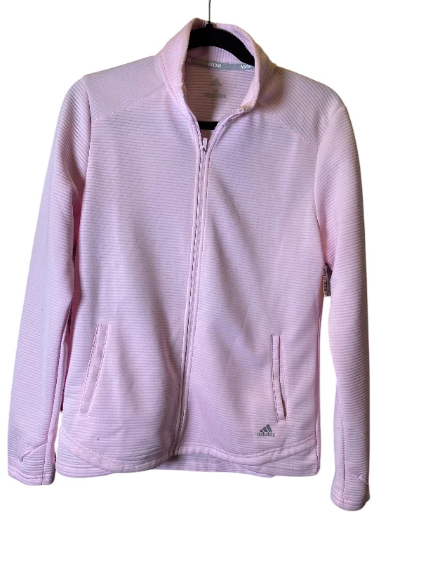 Athletic Jacket By Adidas In Pink, Size: M