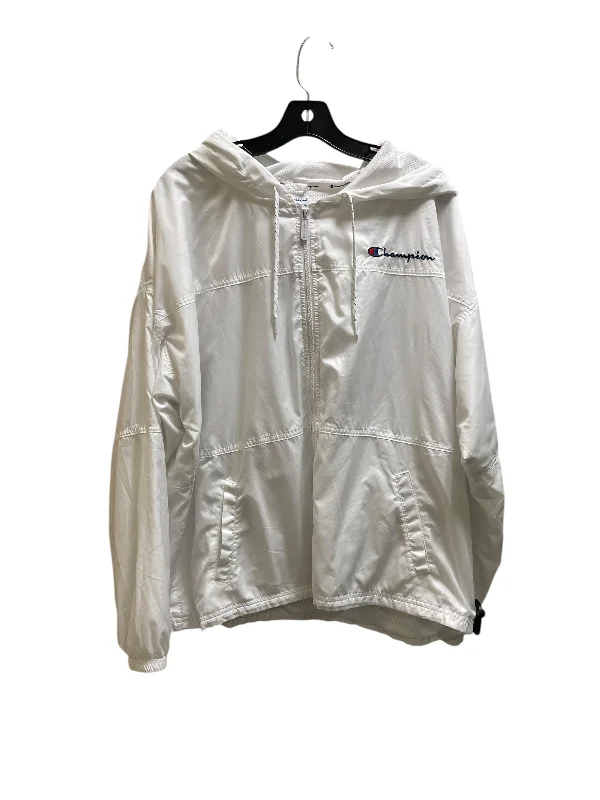 Athletic Jacket By Champion In White, Size: Xl