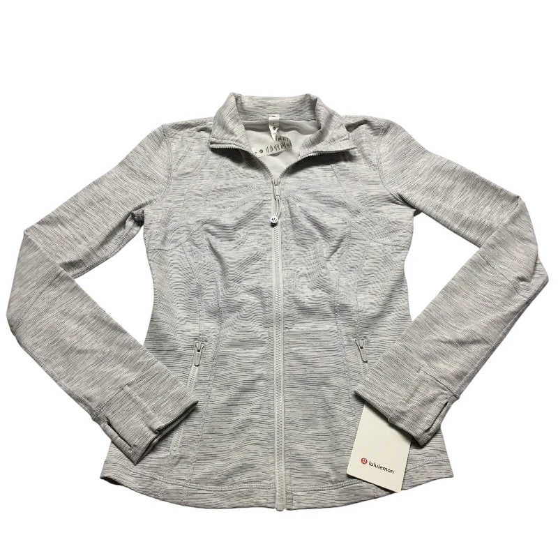 Athletic Jacket By Lululemon In Grey, Size: 6