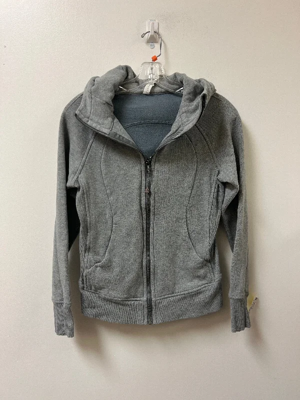 Athletic Jacket By Lululemon In Grey, Size: S