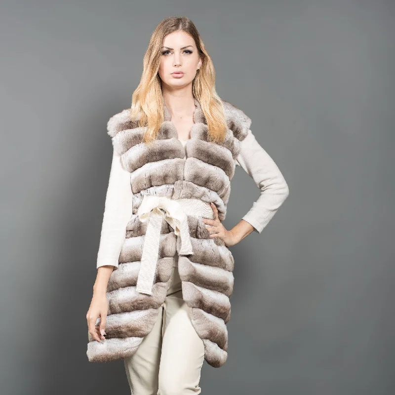 Chinchilla Fur Vest beige