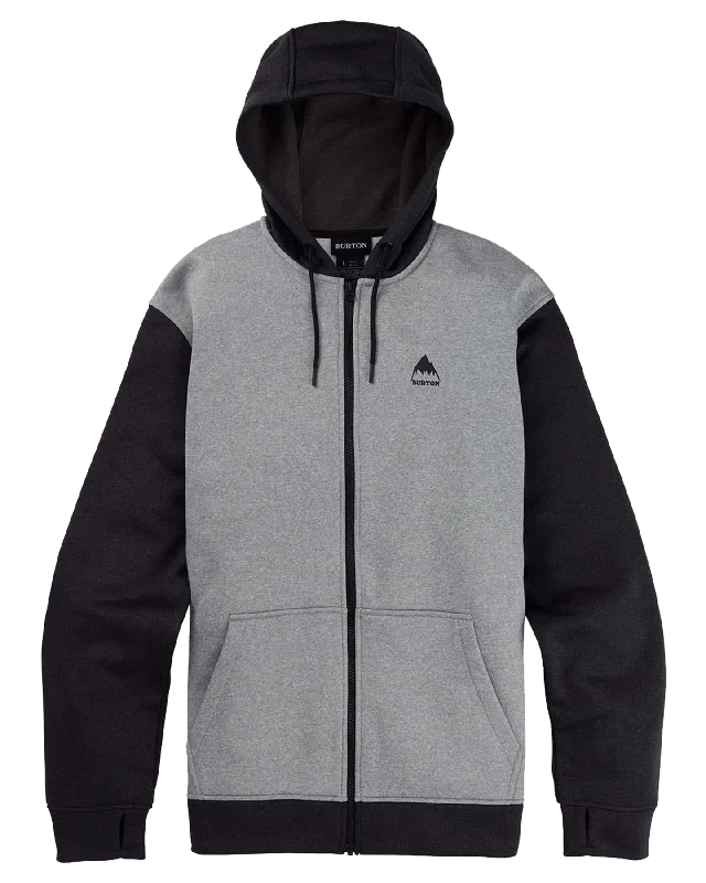 Burton Men's Burton Oak Full-Zip Hoodie - Gray Heather/True Black