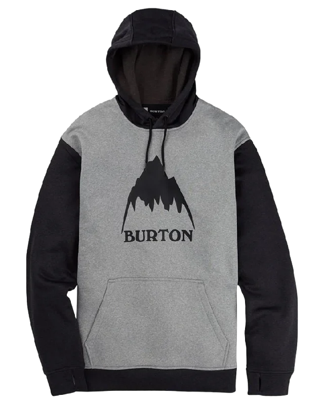 Burton Men's Oak Pullover Hoodie - Gray Heather/True Black