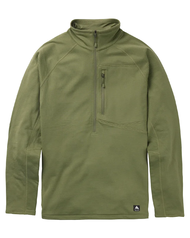 Burton Men's Stockrun Grid Half-Zip Fleece - Forest Moss