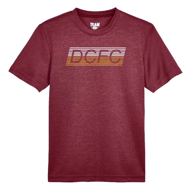 DCFC Youth Lines Performance Tee- Heather Maroon